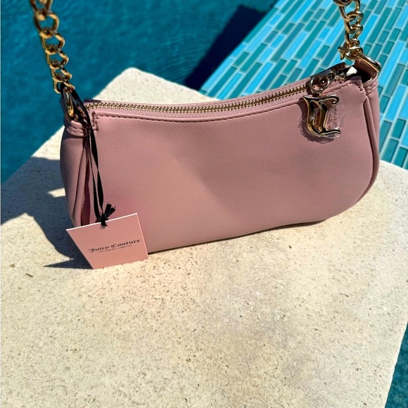 Juicy Couture Pink Shoulder Bag with Rhinestone Logo - Picture 2 of 7